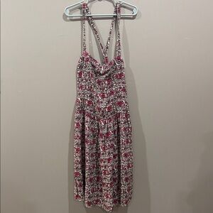 Abercrombie & Fitch Pink and‎ White Floral Midi Dress